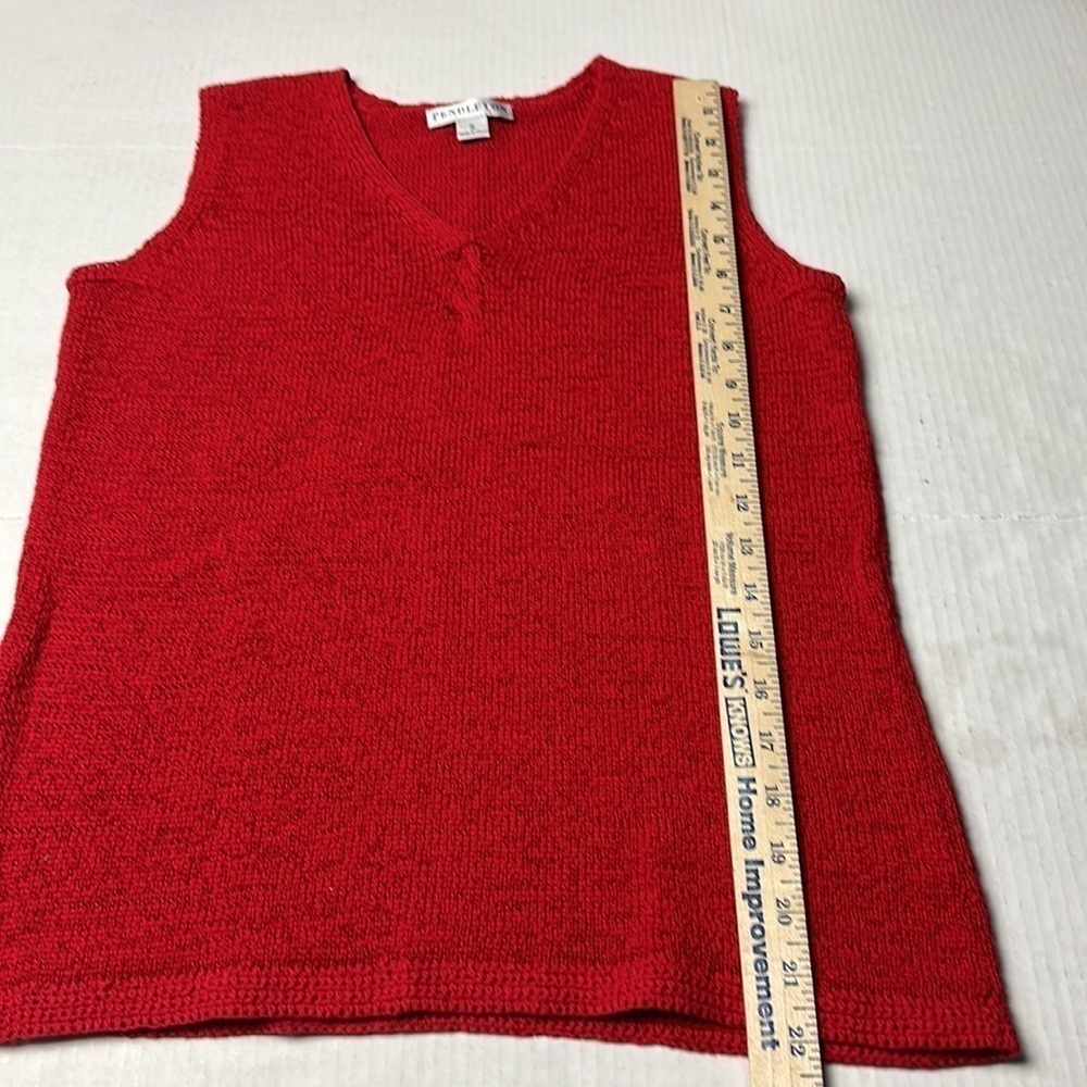 Vintage90’s Pendleton Red Knit Twinset | Cardigan + Shell · Quiet Luxury Capsule - Picture 5 of 16